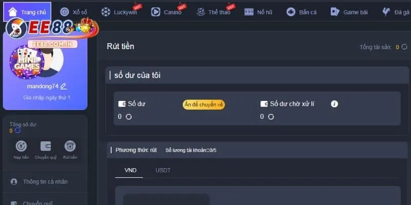 Hướng dẫn chi tiết 3 bước rút tiền đổi thưởng