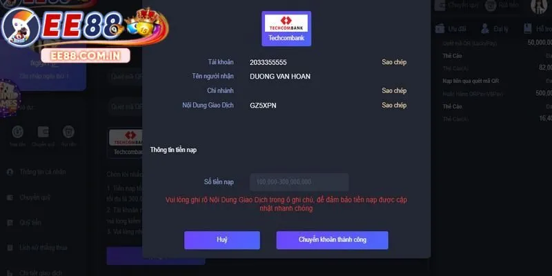 nạp tiền ee88